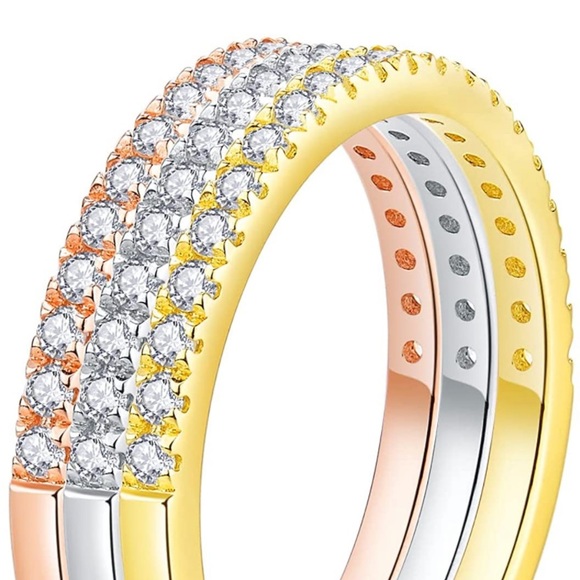 Diamond Gold Eternity Band Set - Picture 2 of 11